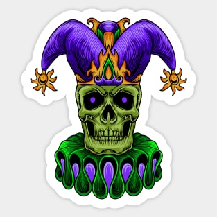 Skull Clown Illustration Sticker